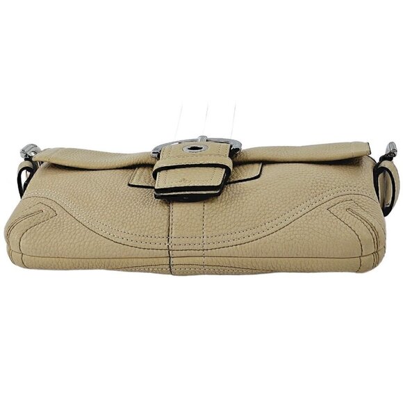 COACH 3511 Soho Ivory Pebble Leather Buckle Flap Small Shoulder Bag - Picture 7 of 16